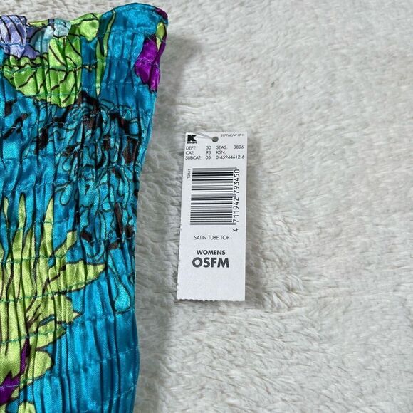 Vintage Y2K Vibrant Floral Halter Scrunch Tank Top Blouse - Picture 5 of 6